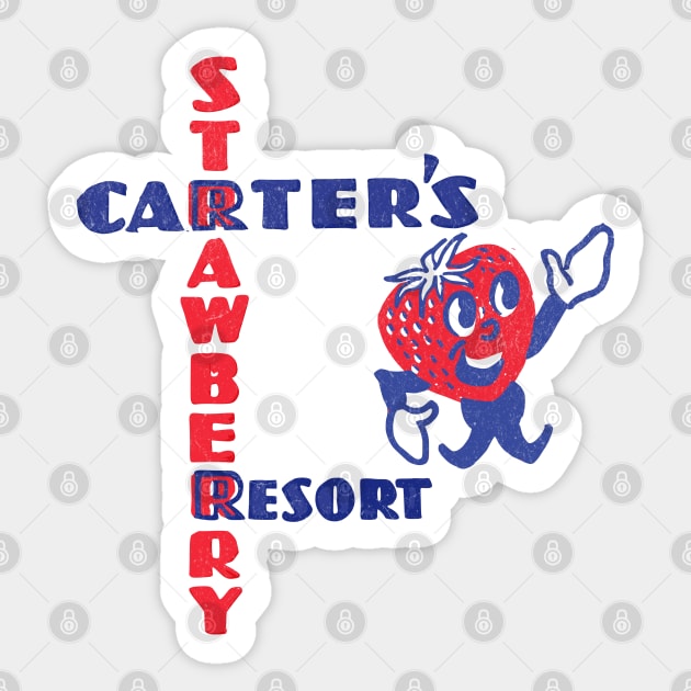 Retro Hotel Carter's Strawberry Resort California Sticker by Yesteeyear